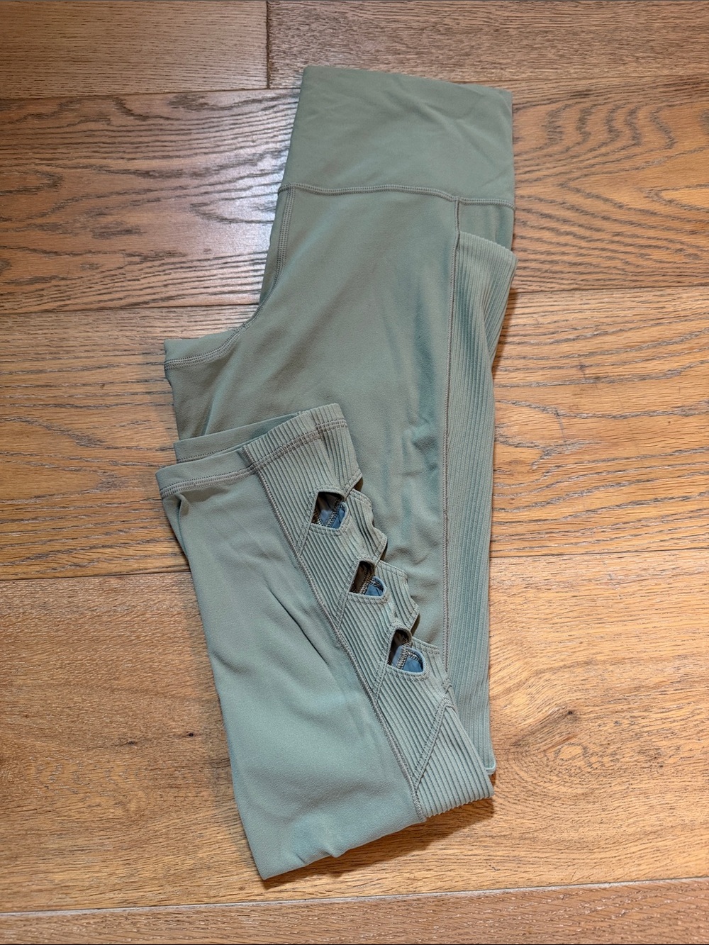 Athleta celery Green Active Leggings with Side Cutouts
